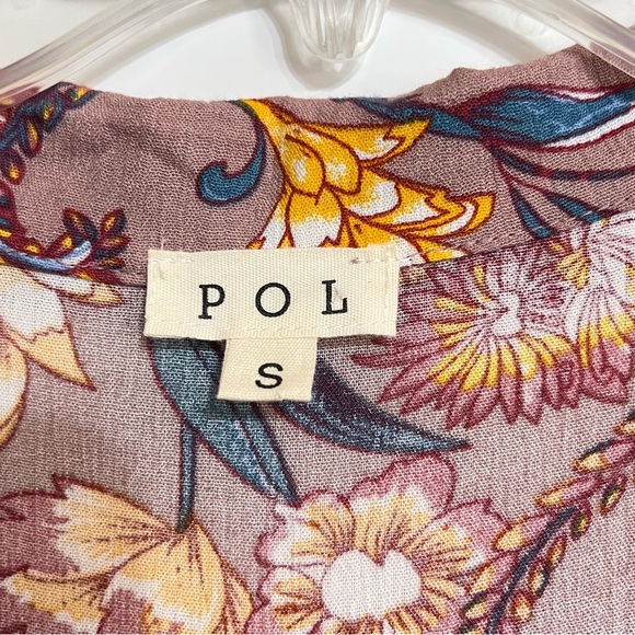 POL Womens Spring Garden Wide Leg Jumpsuit S Multicolor Floral Boho Patchwork - Picture 6 of 8